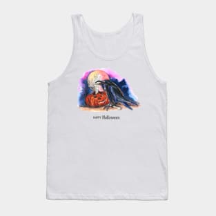 Happy Halloween Raven Pumpkin Tank Top